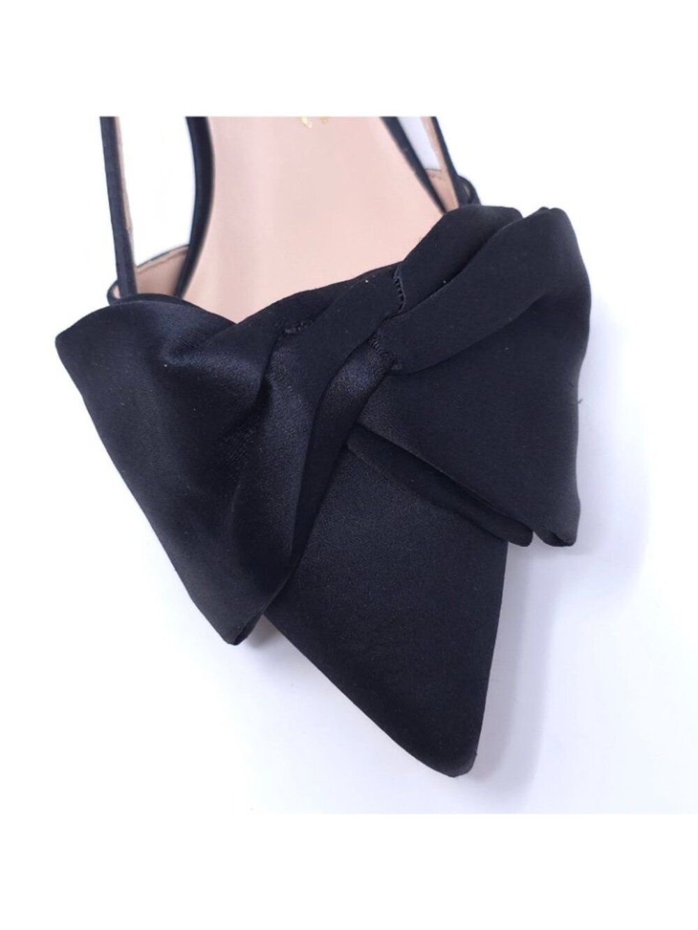 Kate Spade Marseille Satin Bow Slingback Dress Pumps Size 6B Black - Picture 8 of 11